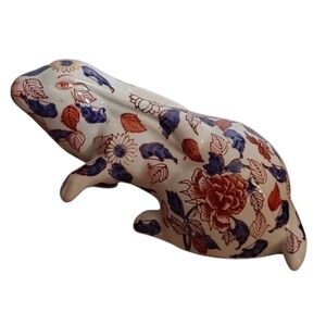 Japanese Imari Porcelain Reclining Rabbit Figurine